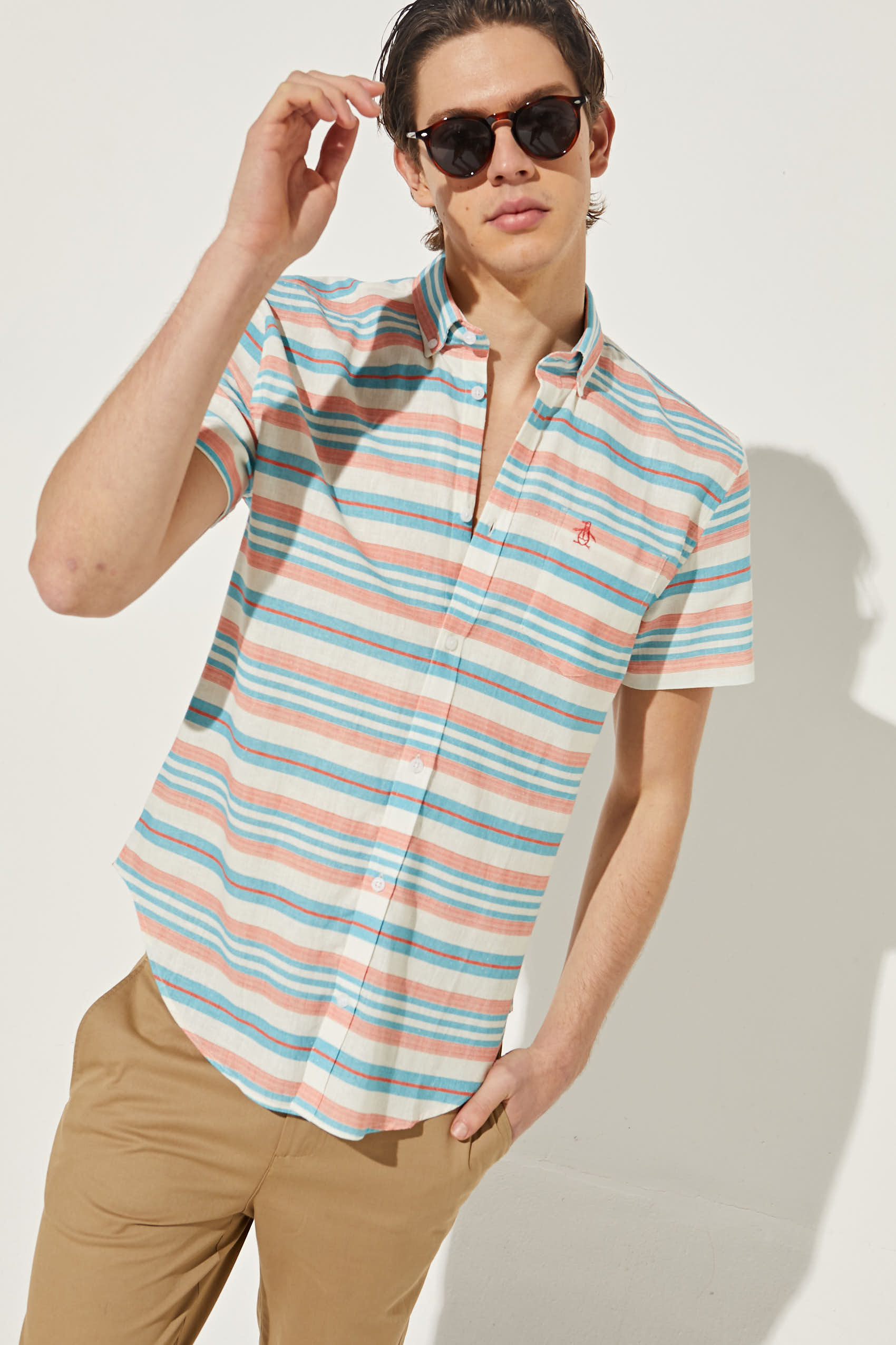 Linen Horizontal Stripe Shirt