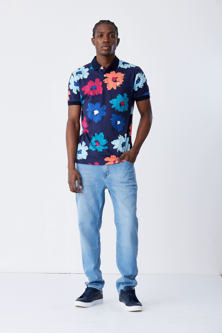 Ss Full Color Flowers Polo