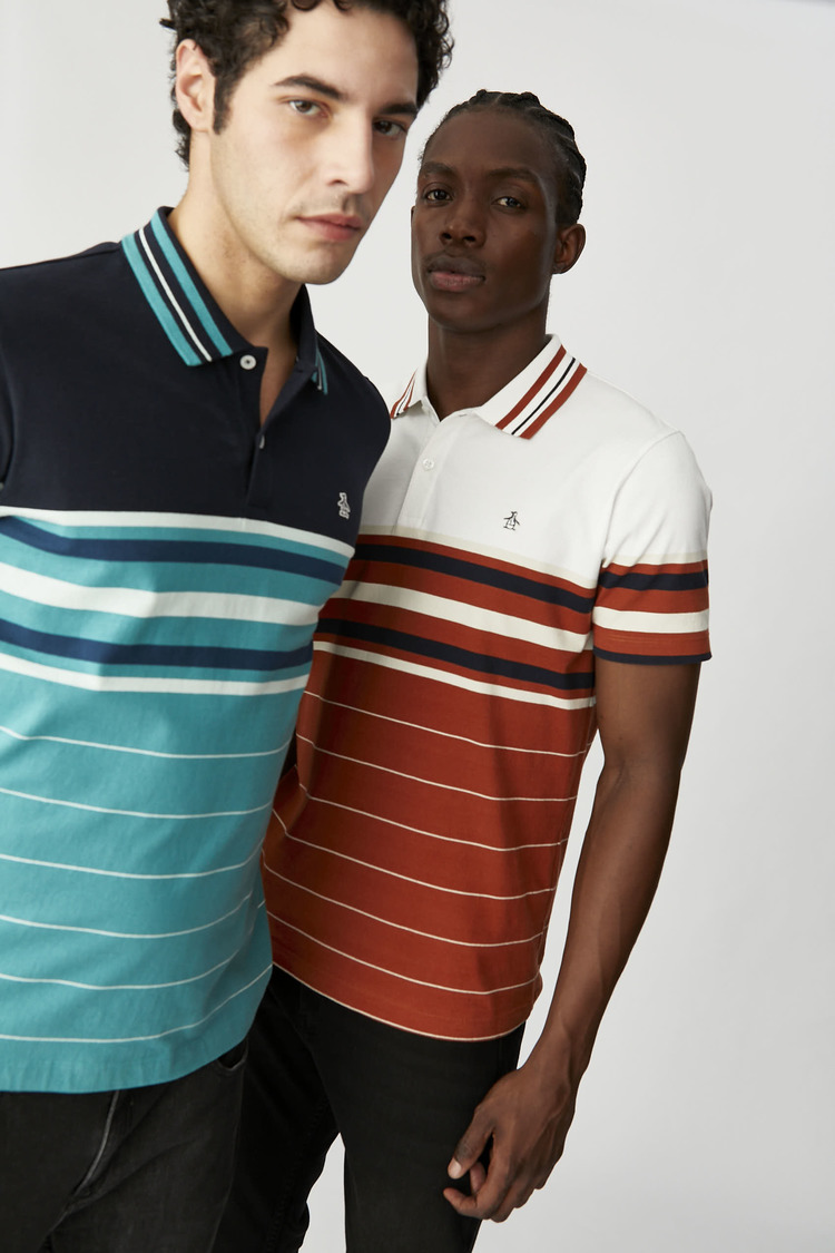 Ss Jersey Paneuax Stripe Polo