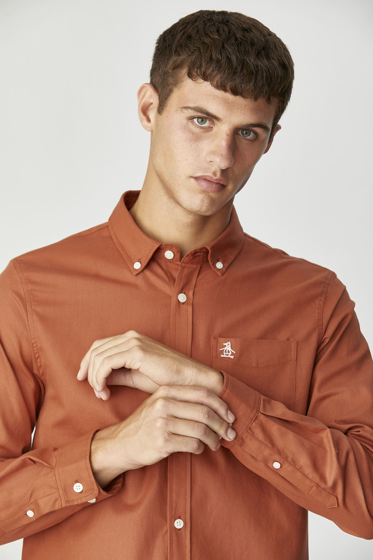 Ls Solid Oxford Bd W/Pkt Shirt